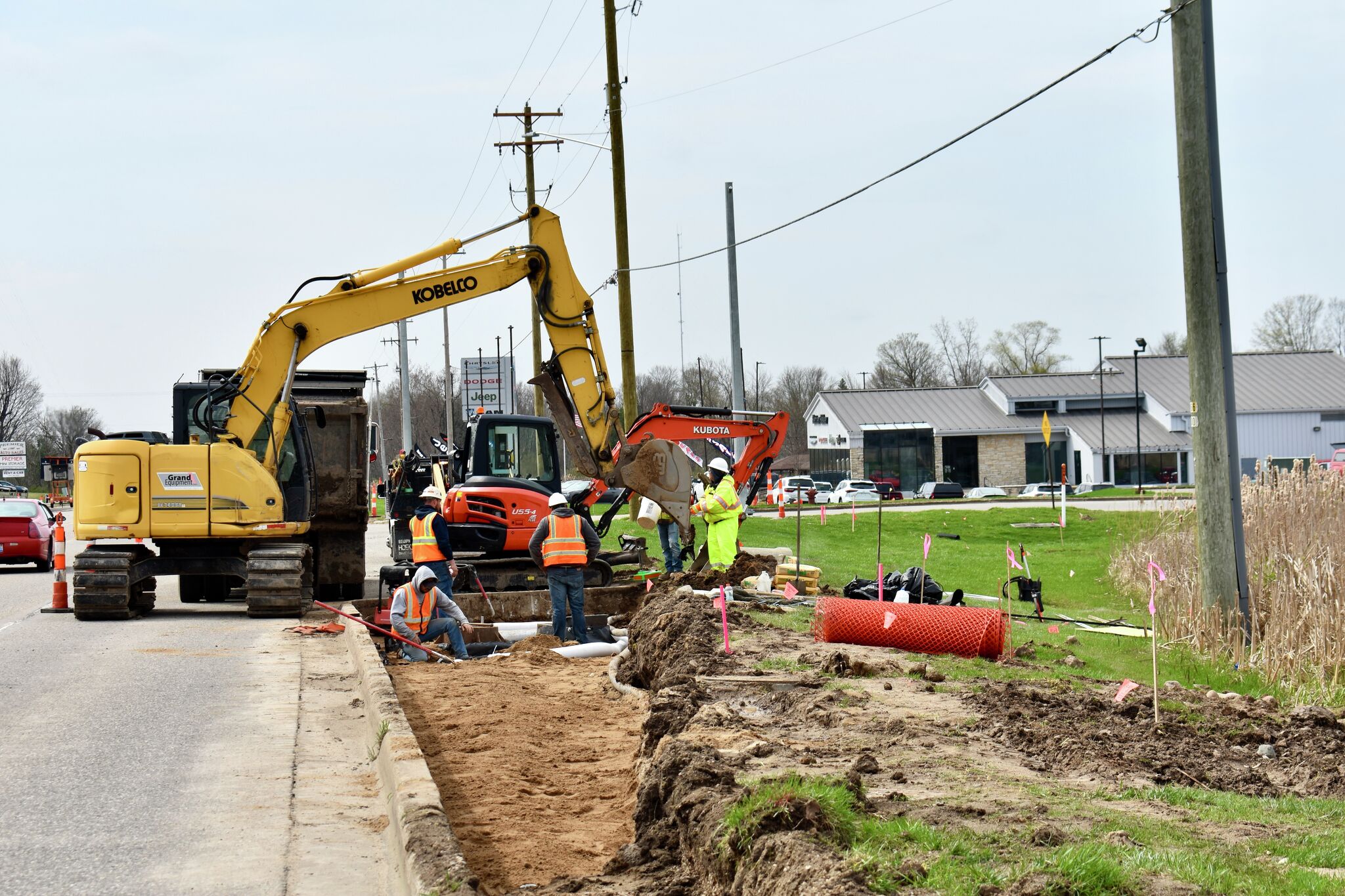 Big Rapids State Street stop light installation underway