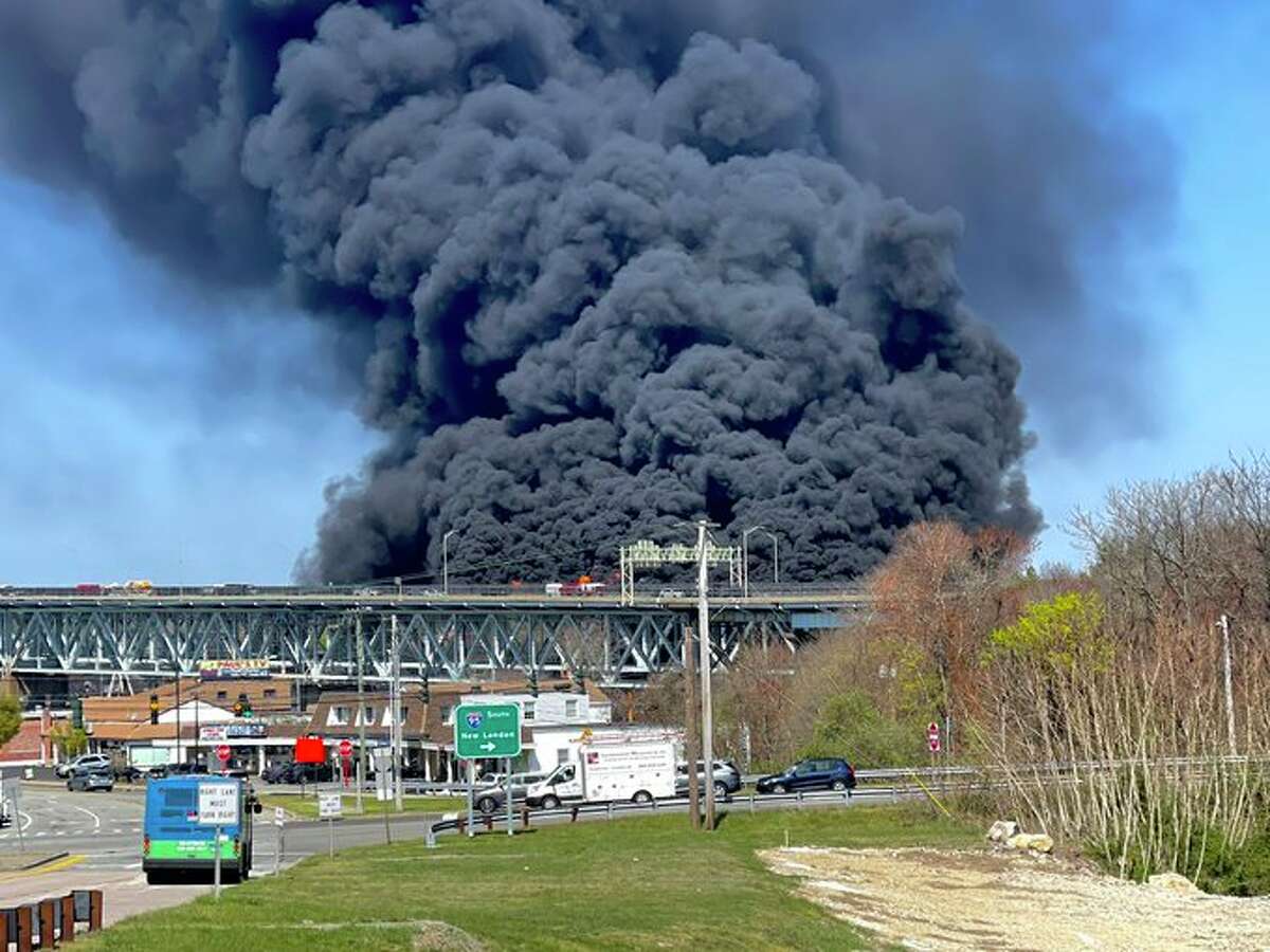 GROTON-A tractor-trailer accident sparked a massive fire on the Gold Star Bridge that shut down Interstate-95 for two hours. 