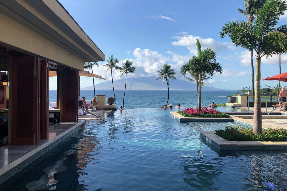 The infinity pool at the Four Seasons Resort Maui, where Season 1 of “The White Lotus” was filmed.