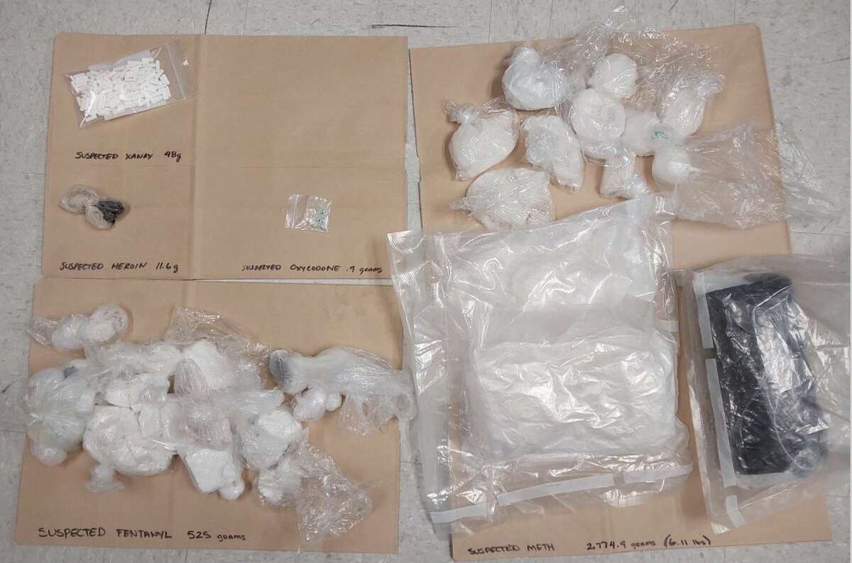A portion of the drugs seized by San Francisco police officers in a photo posted to Twitter by the department’s Tenderloin Station. 