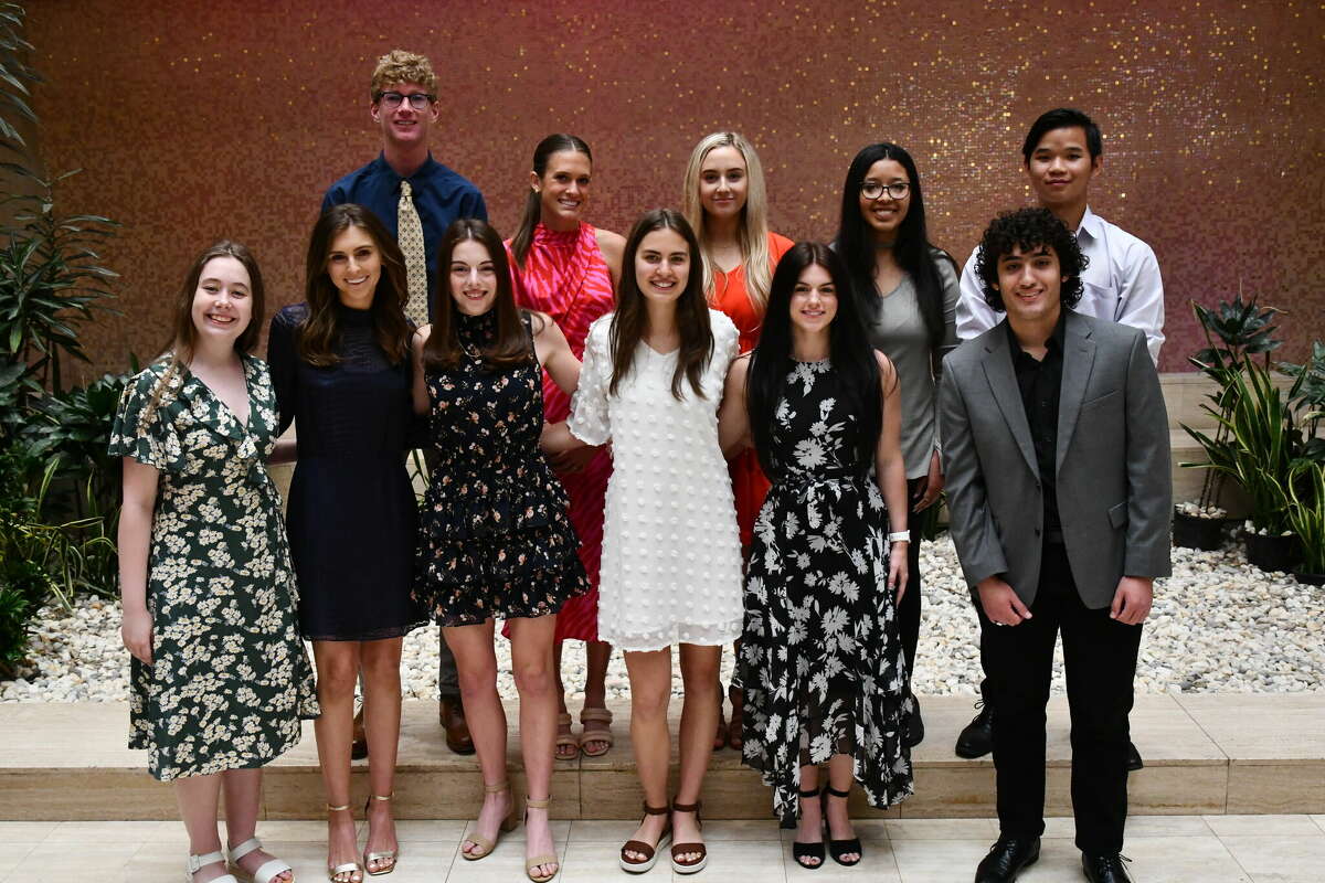 The Exchange Club of Midland outstanding student honorees, back row from left, Caden Carriger, Sarah Stewart, Ella Whittingham, Xyra Briggs, Loc Vo. Front row from left, Sumner Pannell, Grace Ware, Lillian Smith, Claire Hall, Blair Dunn, Andres Roberto Barbar Molero. 