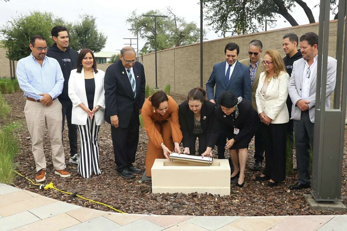 Representatives from Los Dos Laredos including Laredo Mayor Dr. Victor Trevino and Nuevo Laredo Mayor Carmen Lilia Canturosas were on hand to bury a time capsule Monday, April 24, 2023 to celebrate binational support and community ties on the fifth anniversary of the building of the embassy building in Nuevo Laredo.