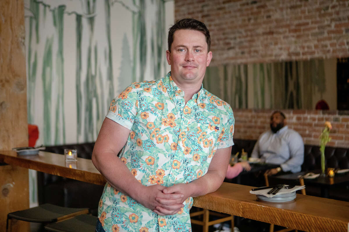 Heartwood CEO Tristen Philippart de Foy at his restaurant in San Francisco's Financial District on April 25, 2023.