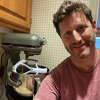 Mark Silver of Pennsylvania and the KitchenAid mixer he received from Steve Barnes.