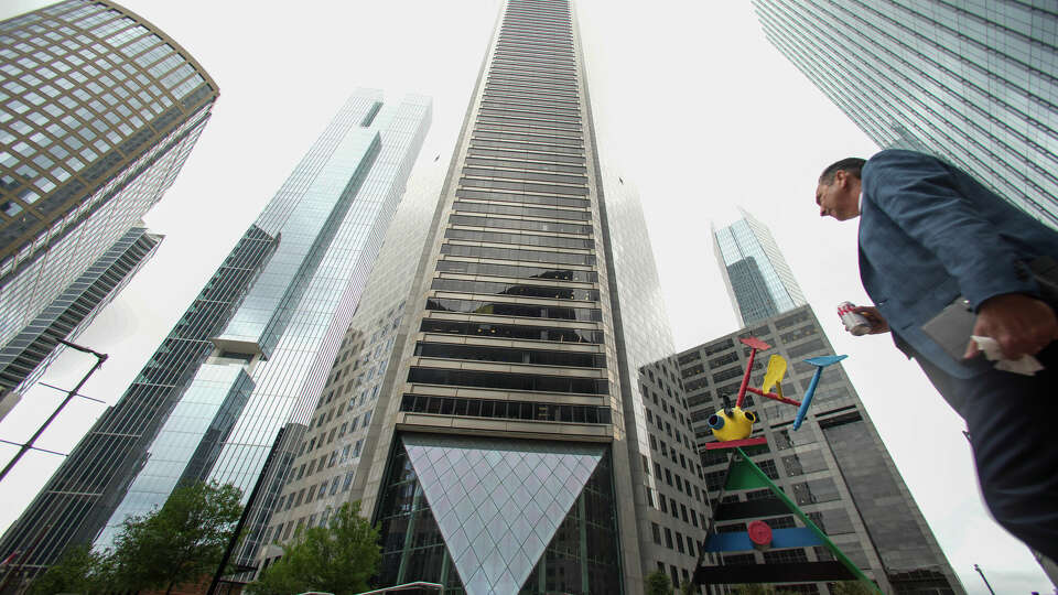 The JPMorgan Chase Tower, formerly Texas Commerce Tower at 600 Travis Street is shown on Wednesday, April 26, 2023 in Houston. The building is a 75-story skyscraper.