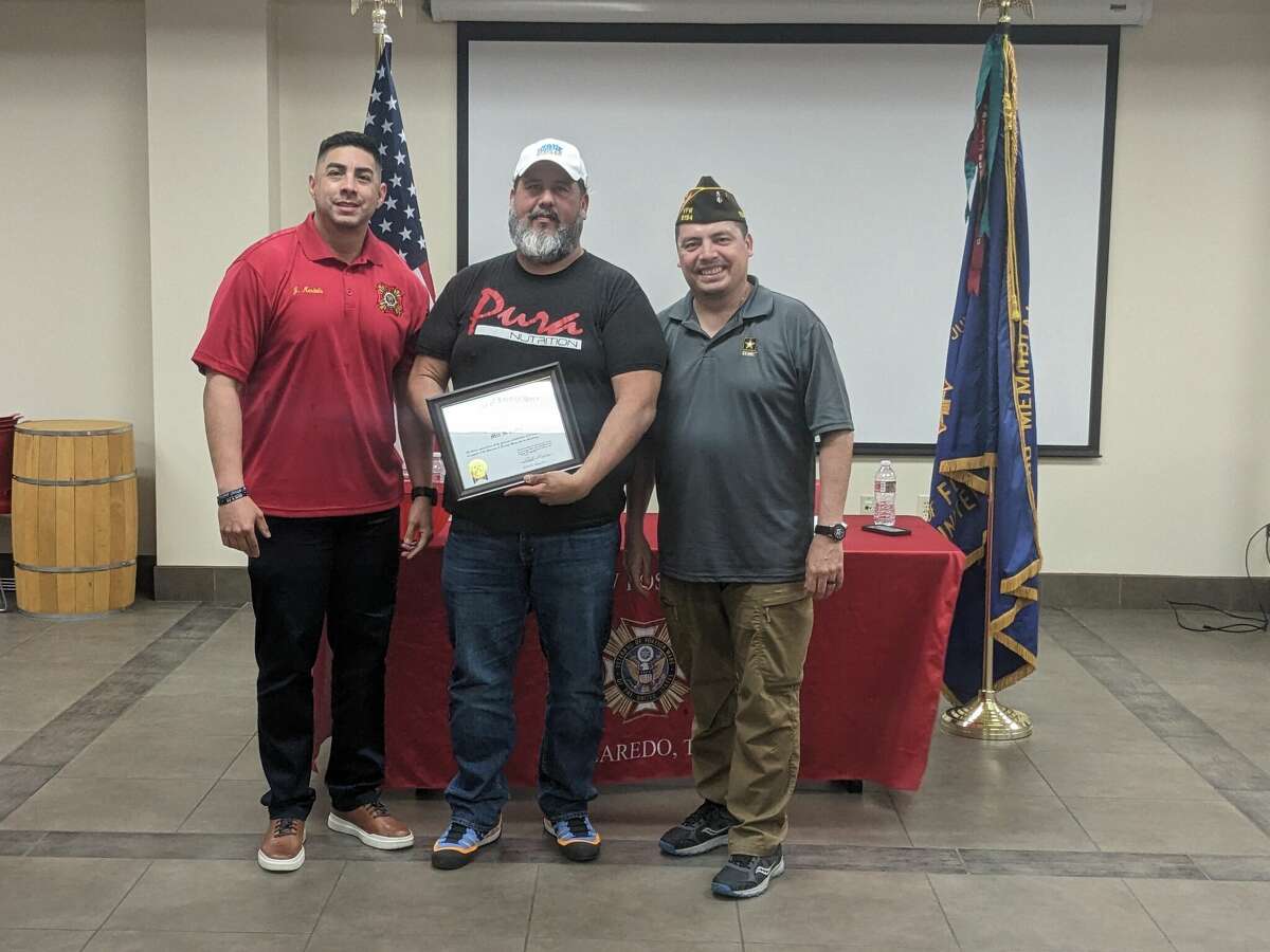 The Veterans of Foreign Wars Post 9194 recognized three individuals and the organizations the represent on Wednesday, April 26, 2023.Among them was Big Lou Ramirez, center, from Mix It Radio for his volunteering efforts.