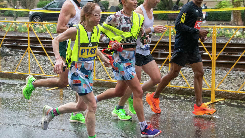 Story photo for A legally blind Houstonian finished 2nd in her Boston Marathon division.