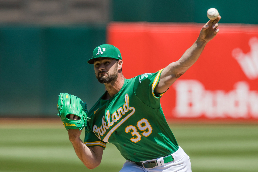 Kyle Muller reacts to Athletics' Opening Day start