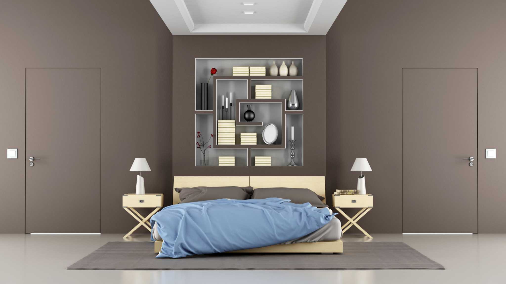 Brown Bed Wall Color