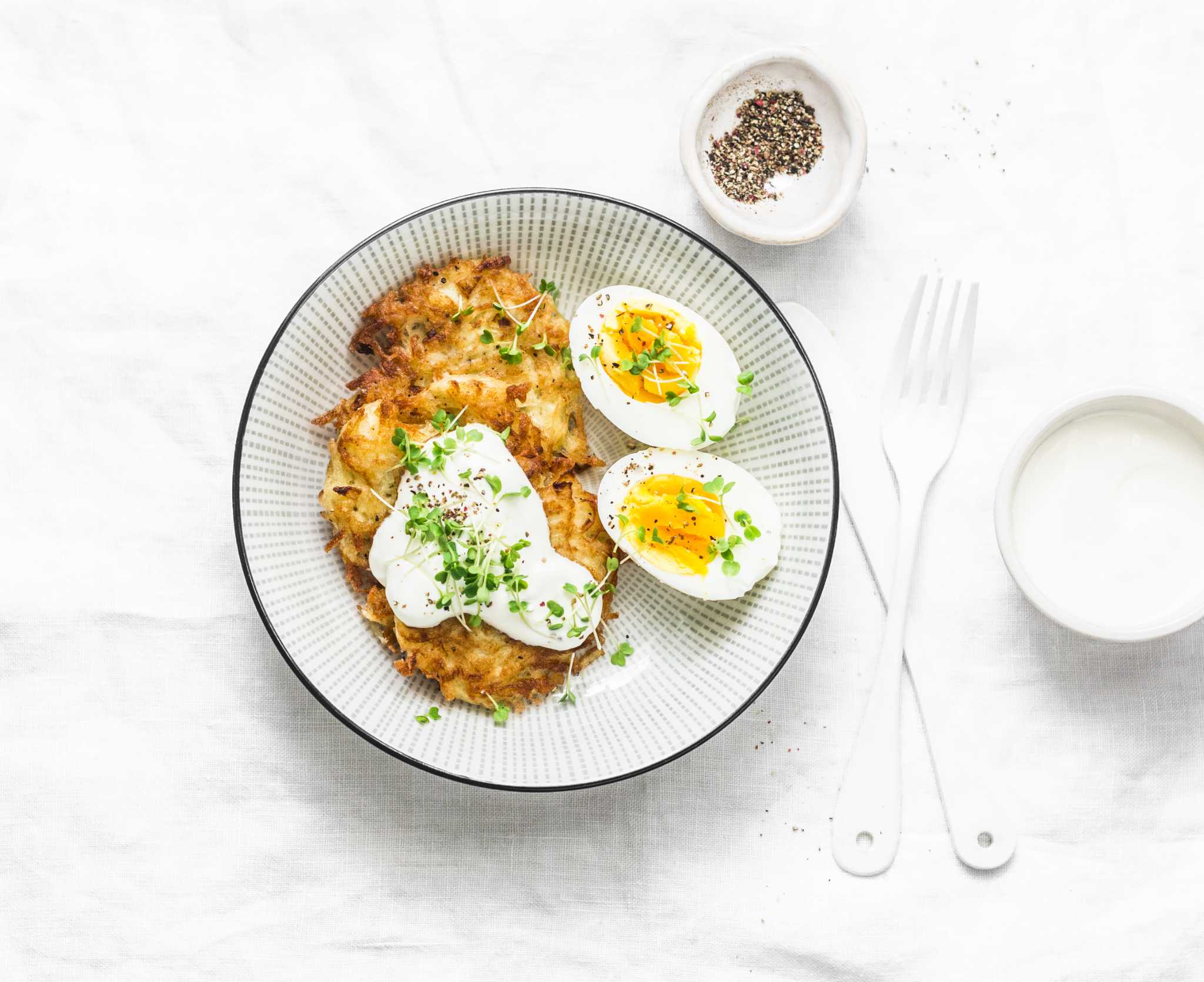 Eggs and Yogurt for Breakfast