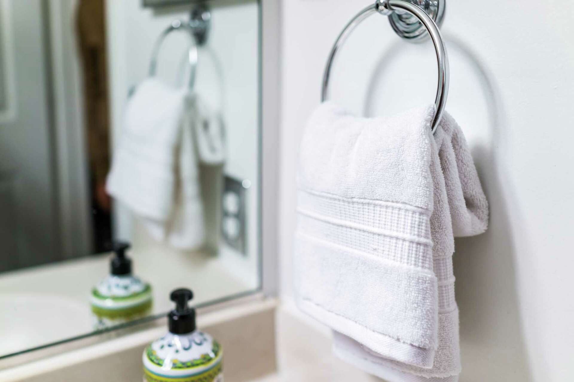 How to hang a hand towel ring sale