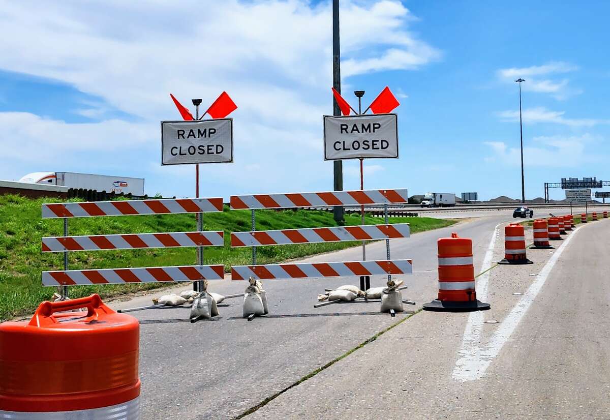 The Loop 20 westbound frontage road access ramp to the World Trade Bridge will be closed for two weeks starting Monday, May 1 in an attempt to alleviate Mines Road traffic.