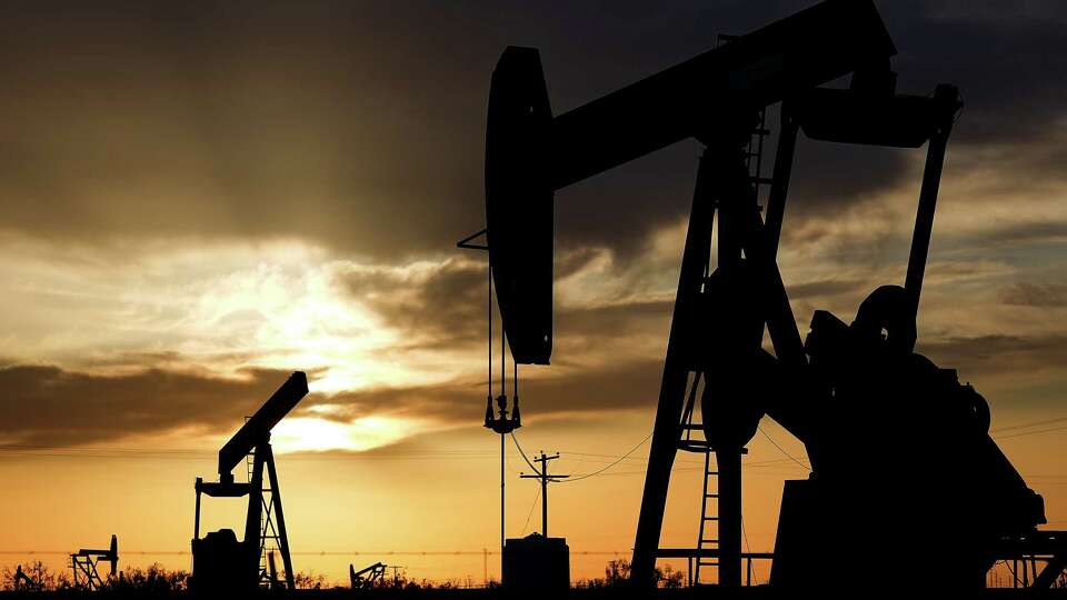 Pump jacks working on the Permian Basin near Odessa on Thursday, April 27, 2023.