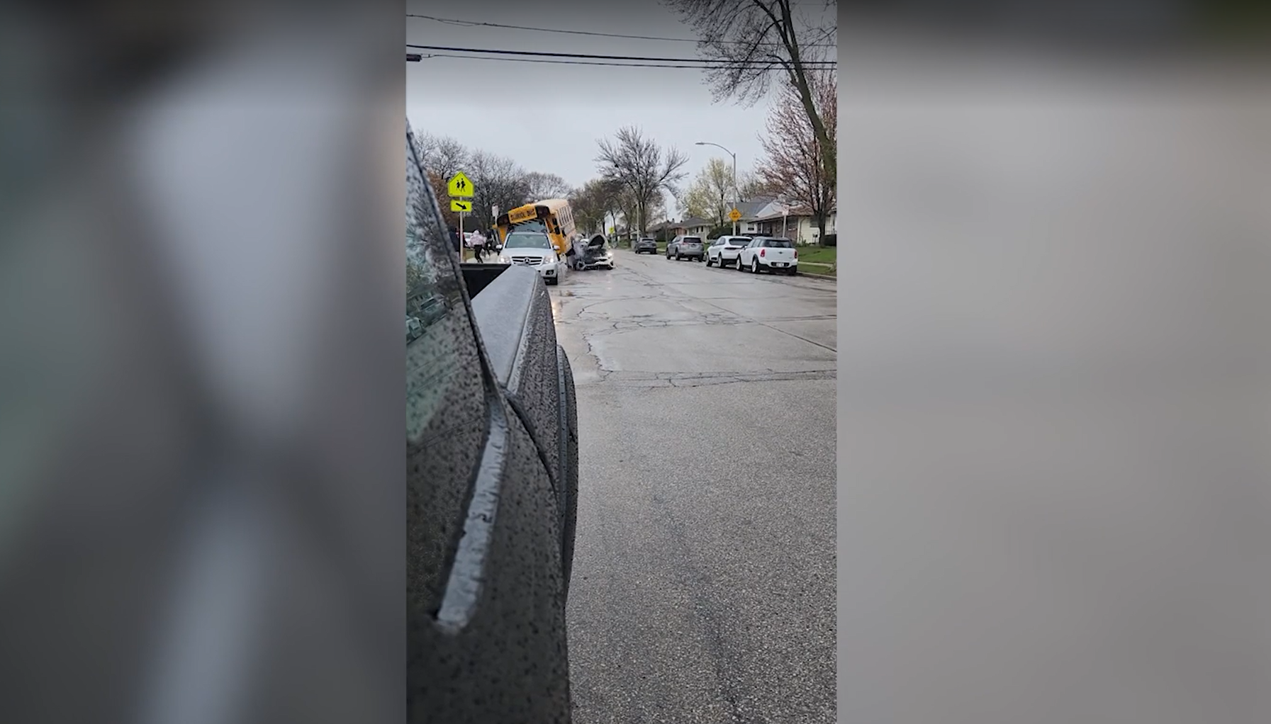 Two teenage girls arrested after stolen Kia slammed into school bus