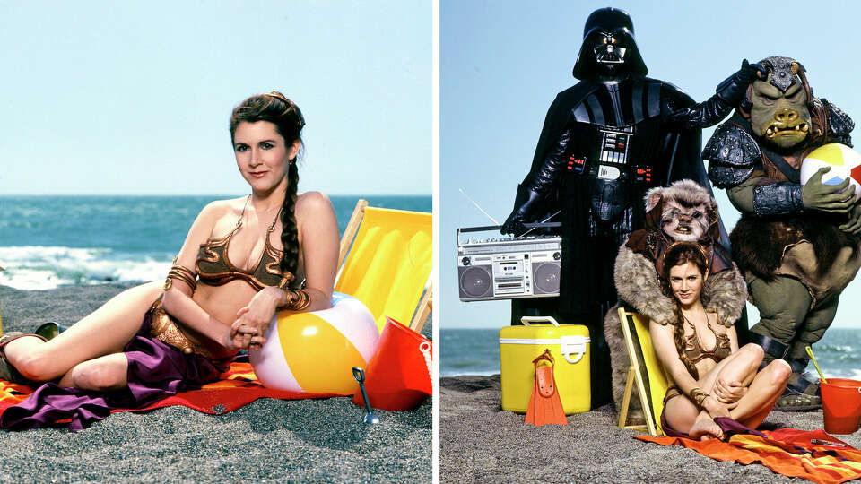 Rare photos of Carrie Fisher's 'Star Wars' beach photo shoot