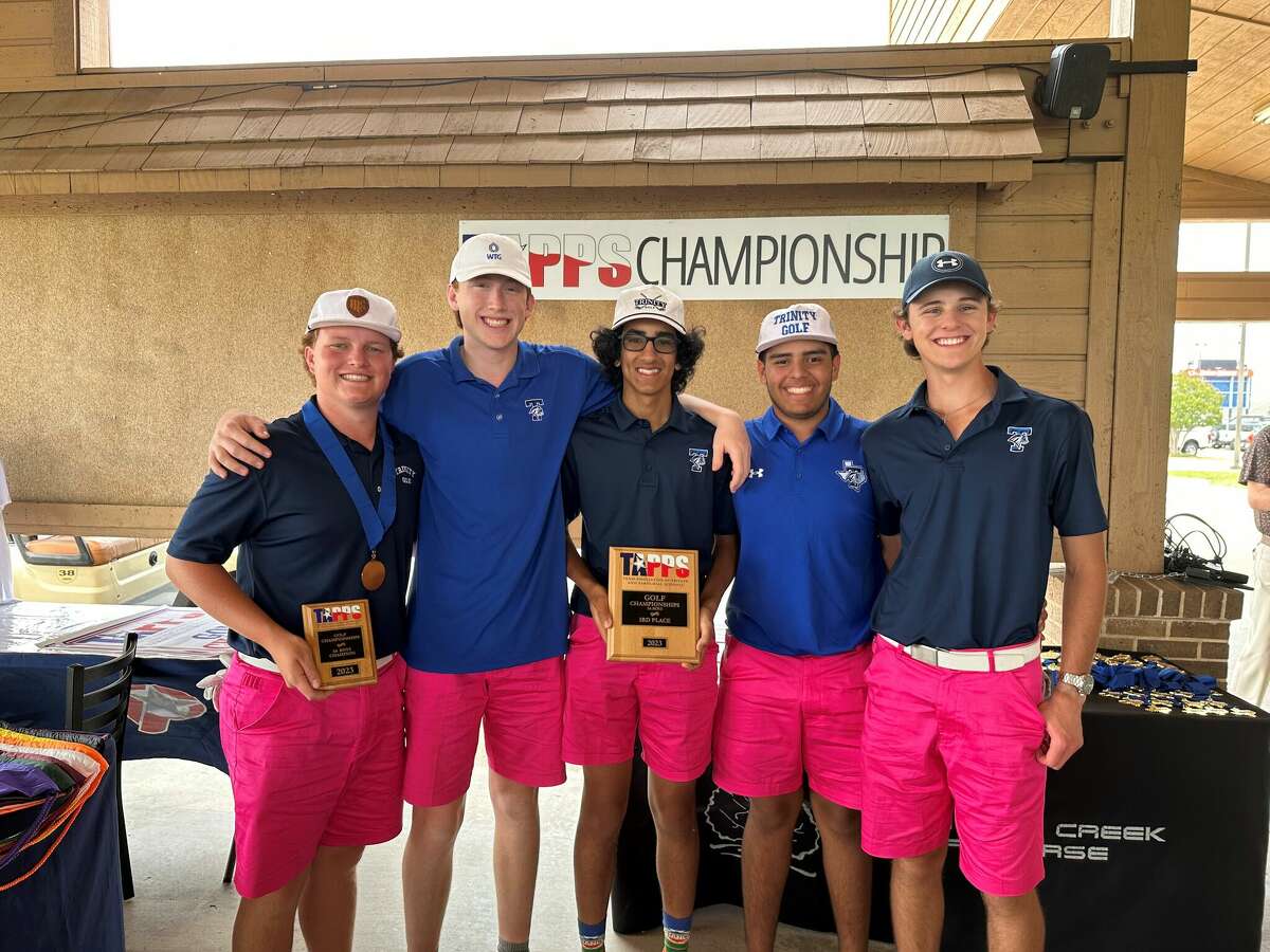 The Trinity boys golf team finished third at the TAPPS 3A state tournament, May 2 at Waco's Cottonwood Creek Golf Course. 