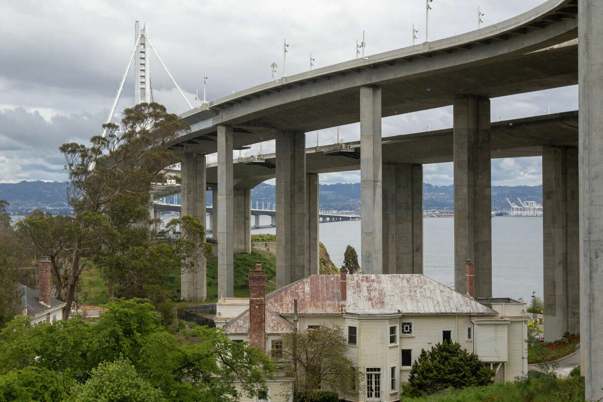 The Nimitz House, the former home of Admiral Chester Nimitz, is located below the east span of the Bay Bridge on Yerba Buena Island in San Francisco, California on May 2, 2023.