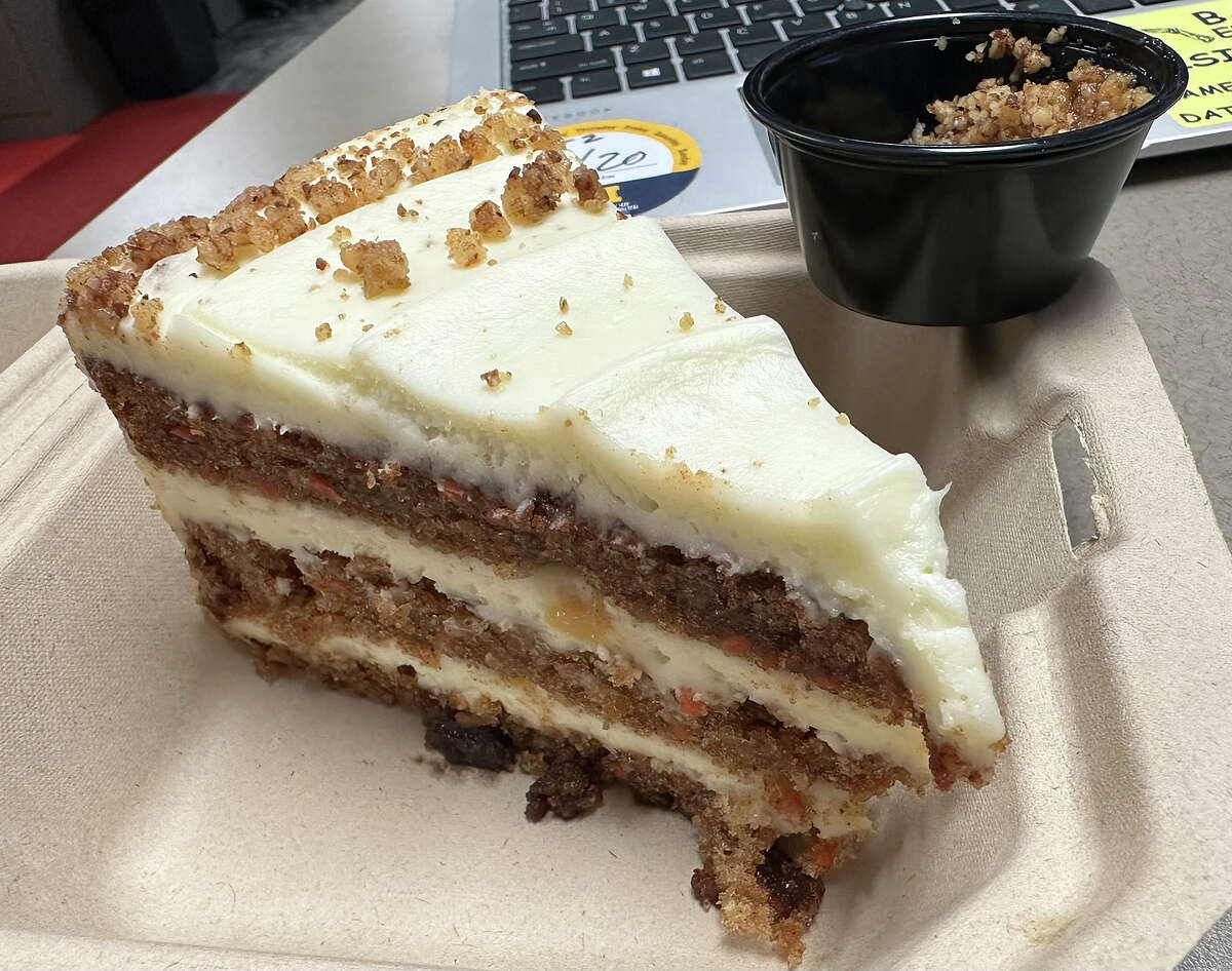 Bird Creek Farms Restaurant and Tap Room offers a top-notch menu in a beautiful, rustic setting. Above, a slice of carrot cake with a caramel dipping sauce can serve as a great way to cap off your dinner or, in this case, a tasty, late-night snack.
