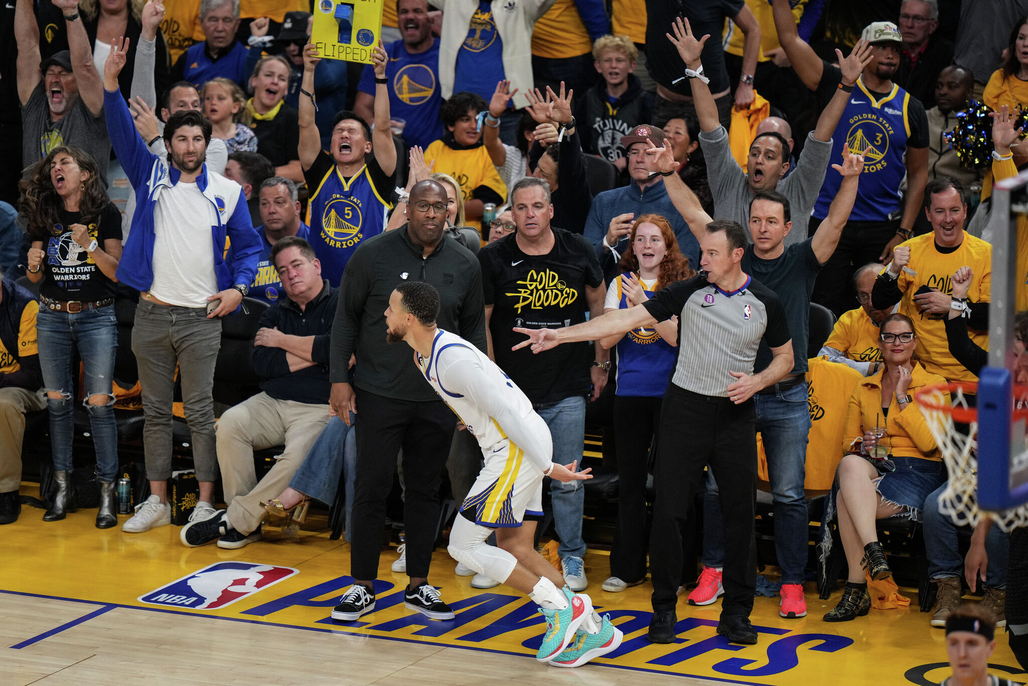 Who's sitting courtside at Warriors games?