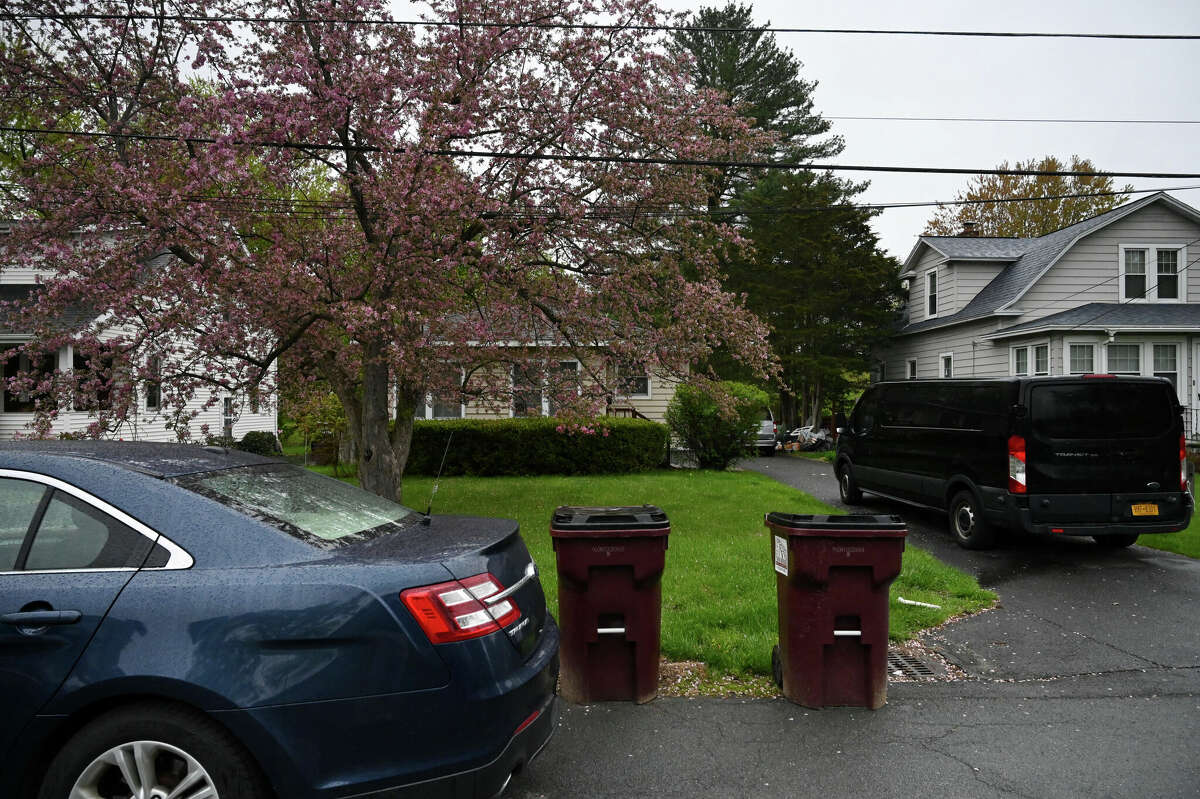State Police investigators searched a home Thursday on Gardner Terrace in Bethlehem.