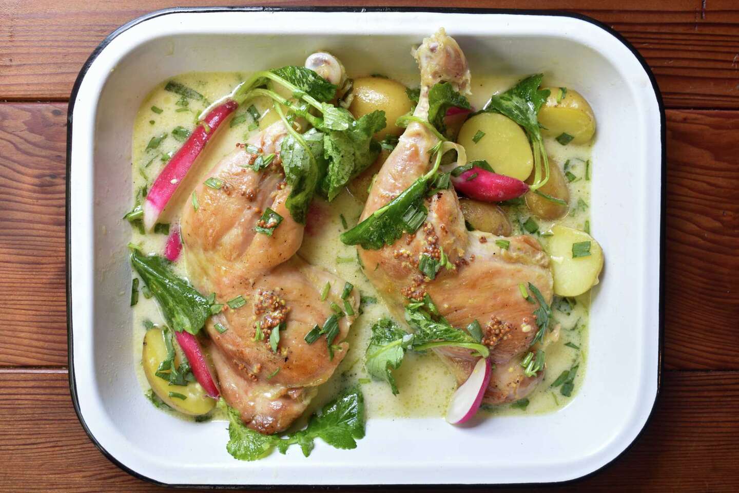 Recipe Tarragon Chicken With Radishes and Little Potatoes