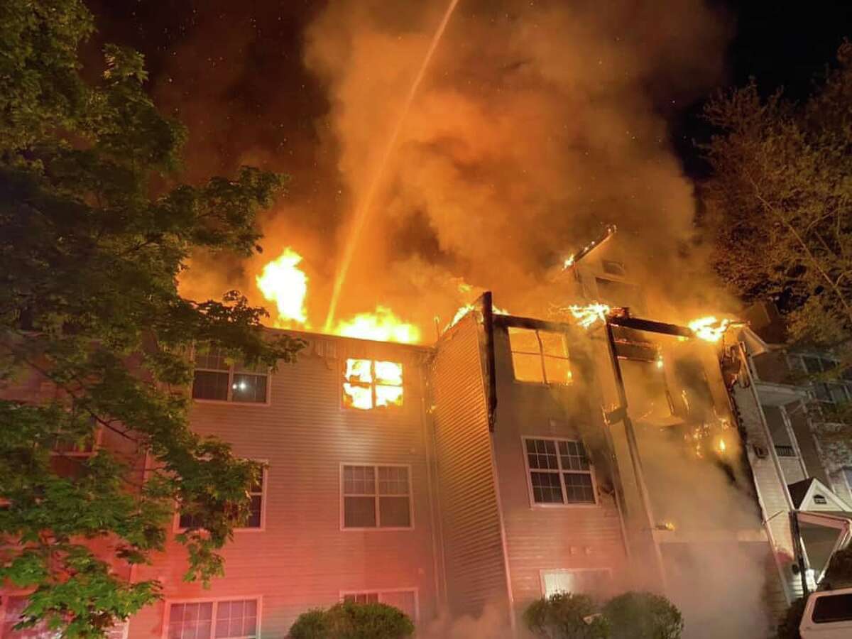 apartment building on fire