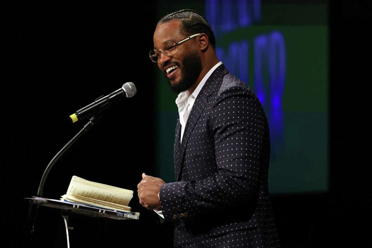 Ryan Coogler speaks after receiving the Irving M. Levin Award for Film Direction during SFFilm Awards Night at Yerba Buena Center for the Arts in San Francisco on Dec. 5, 2022.