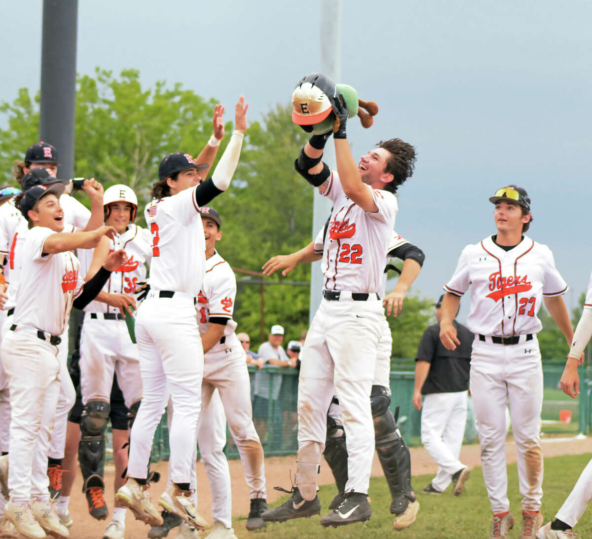 Plush avocado brings life into Edwardsville baseball dugout