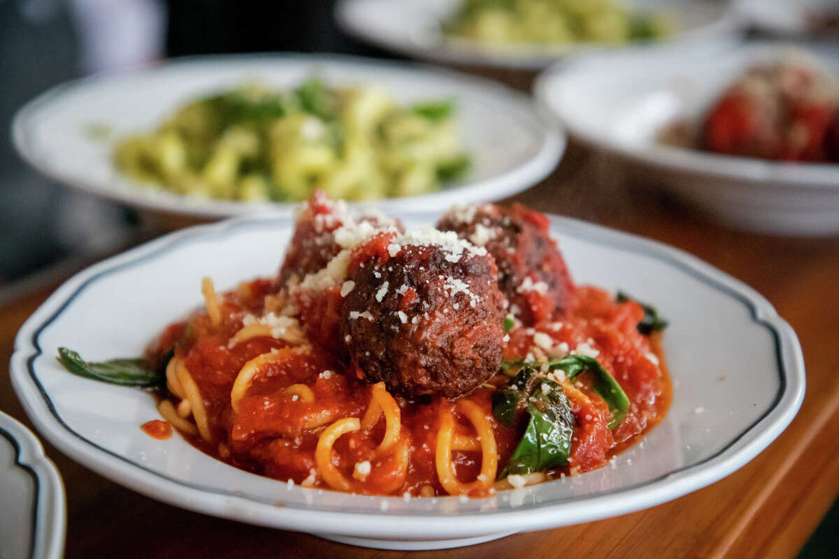 Los espaguetis y albóndigas de Sfizio, uno de los platos estrella del restaurante.