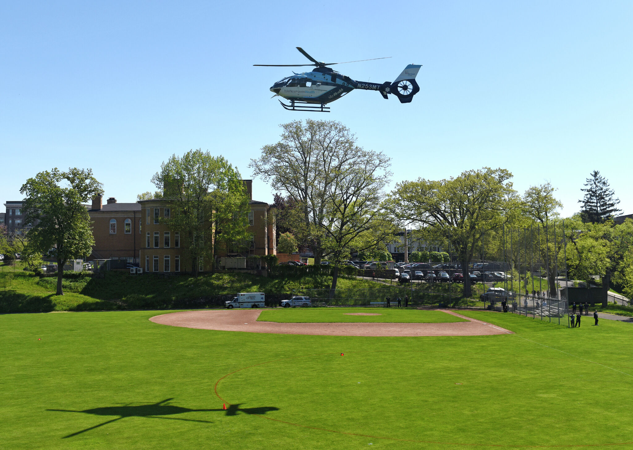 Greenwich police, EMS train for medevac helicopter landing