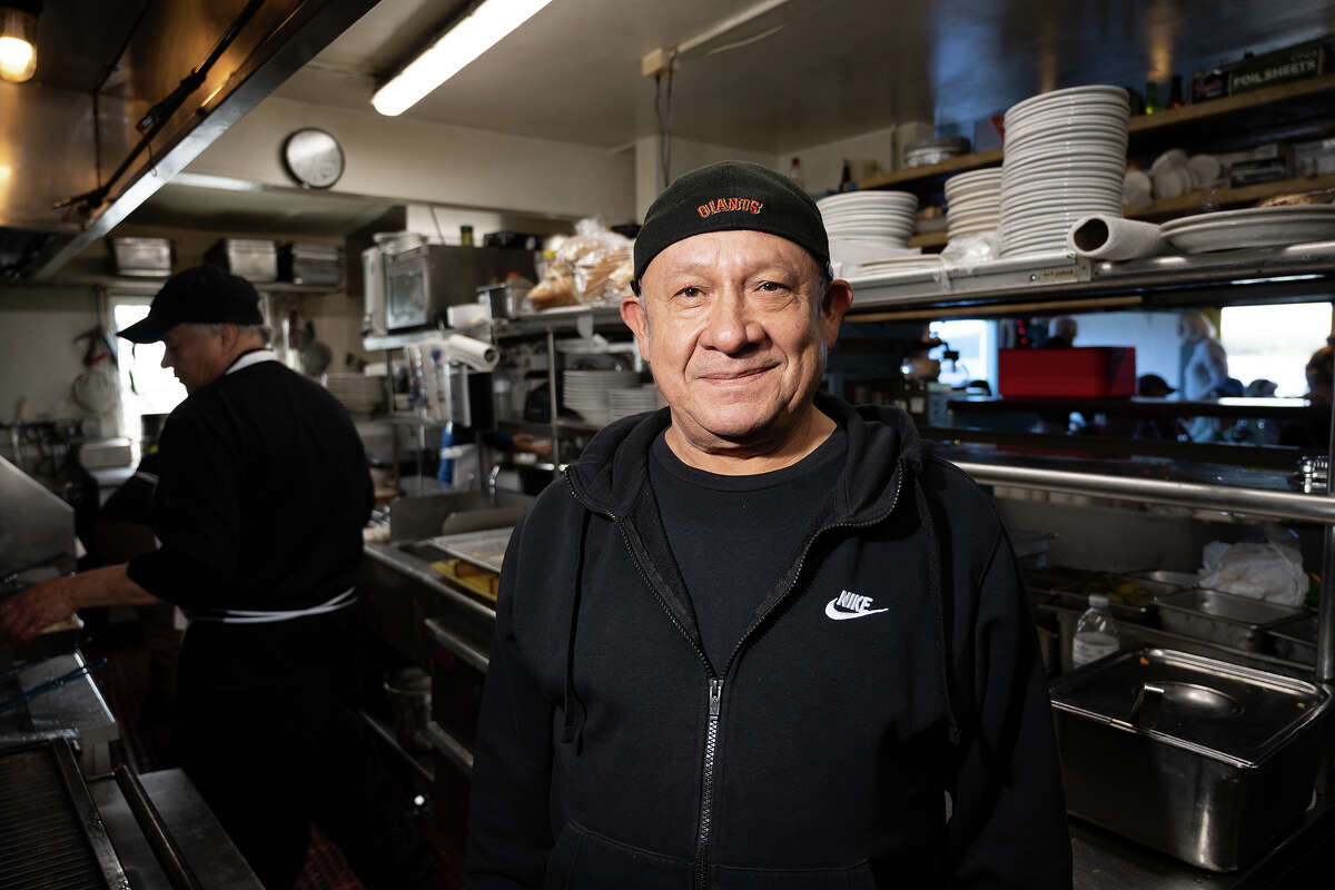 Head chef Raul Castillo at Barbara's Fishtrap in Half Moon Bay, Calif., on May 4, 2023.