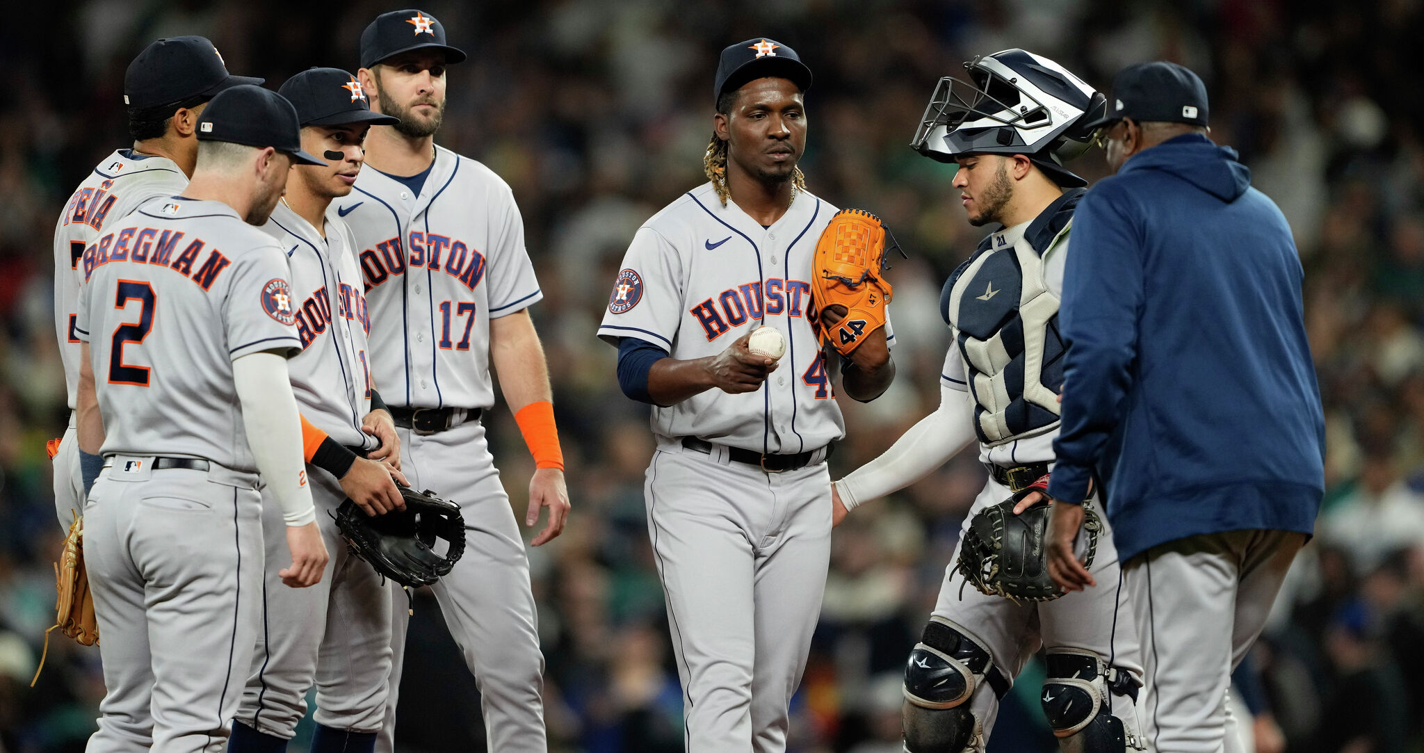 Houston Astros relief pitcher Rafael Montero (47) completes the eighth  inning of the MLB game between the New York Yankees and the Houston Astros  on T Stock Photo - Alamy