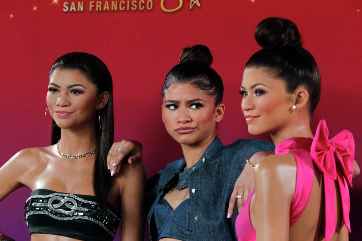 Zendaya stands with two wax figures of herself during the Nov. 21, 2015, unveiling at Madame Tussauds in San Francisco; one was for the museum’s Orlando location.