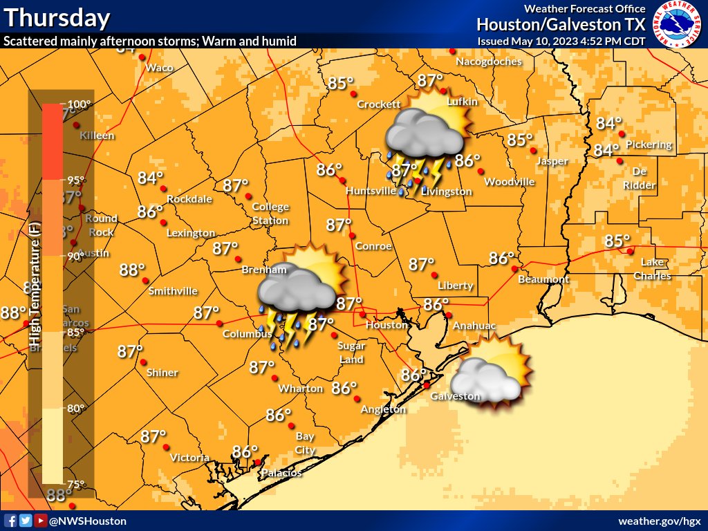 Houston weather The rain will start to lighten up Thursday