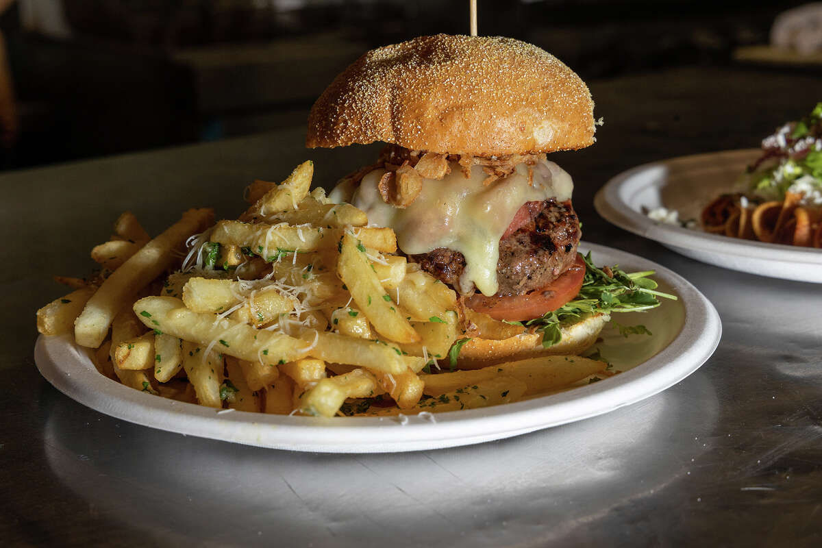 The Box Burger ranks high on the Tempest menu, as seen fresh off the grill on May 7, 2023.