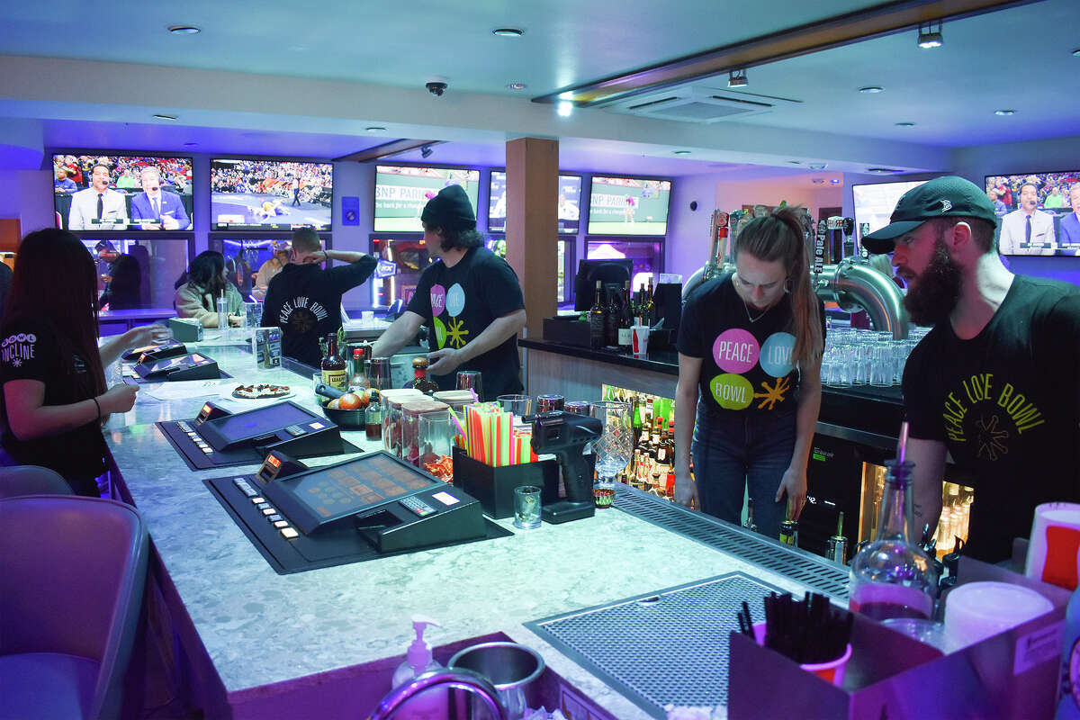 The completely refurbished bar at Bowl Incline in Incline Village, Nev.