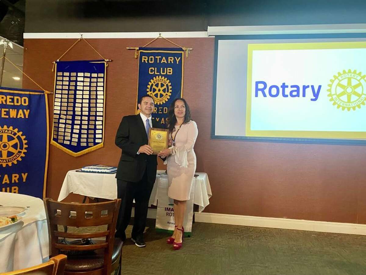 Congressman Henry Cuellar presented a Congressional Recognition to the Laredo Rotary Club for its 103rd anniversary to club president Marilu Gorecki, at Palenque Grill on Monday, May 8, 2023.