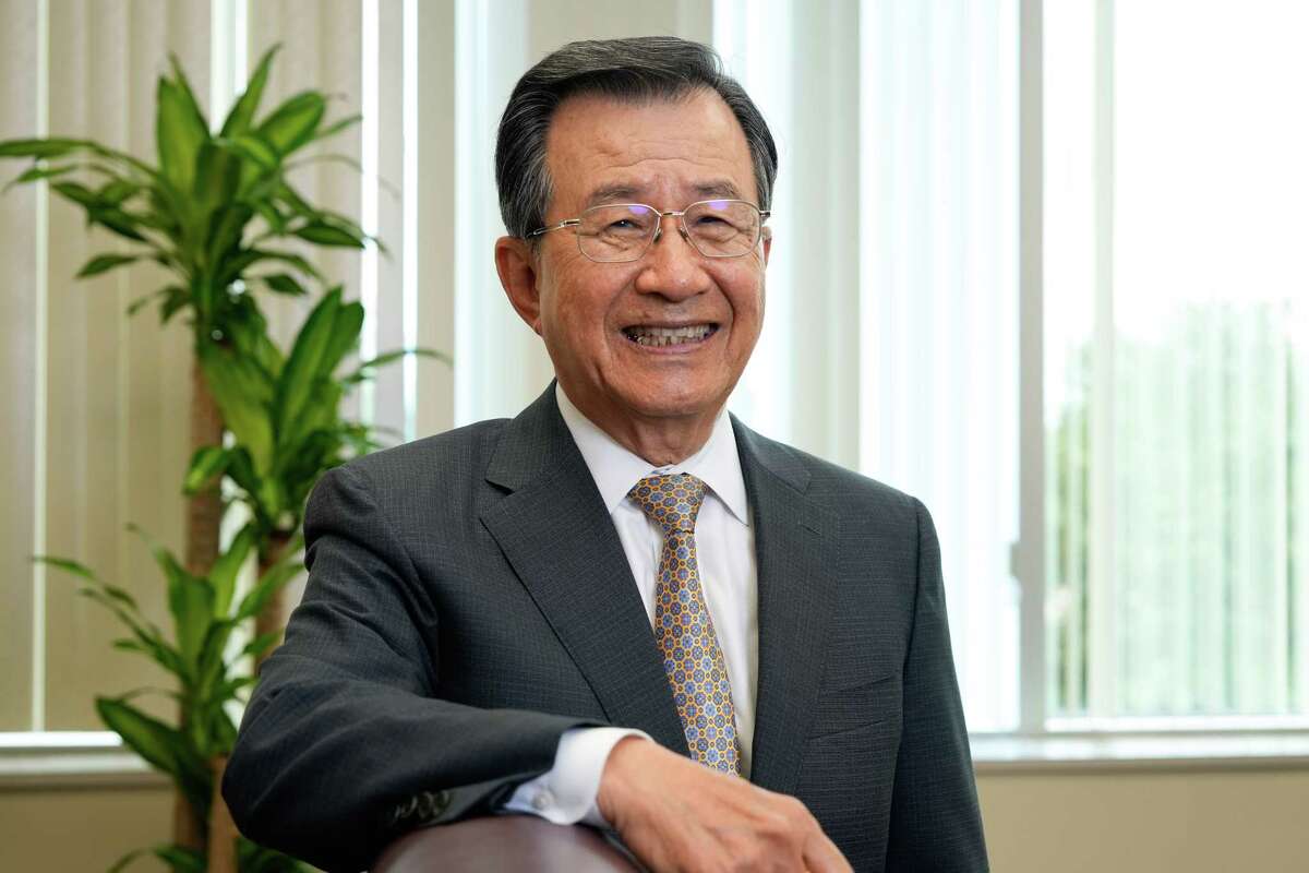 Golden Bank Chairman Kenneth Wu, 75, poses for a photograrph Friday, May 12, 2023, at Chinatown in Houston. Wu came to th United States to study in1973 and has been living in Houston since 1980.