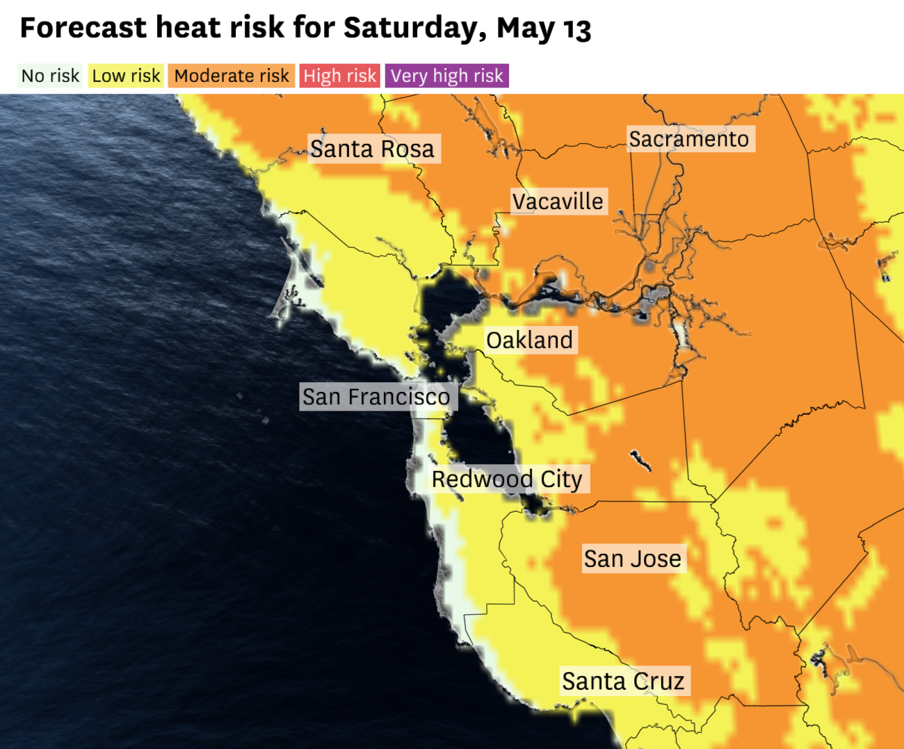 Bay Area heat wave Where it will be the hottest Saturday