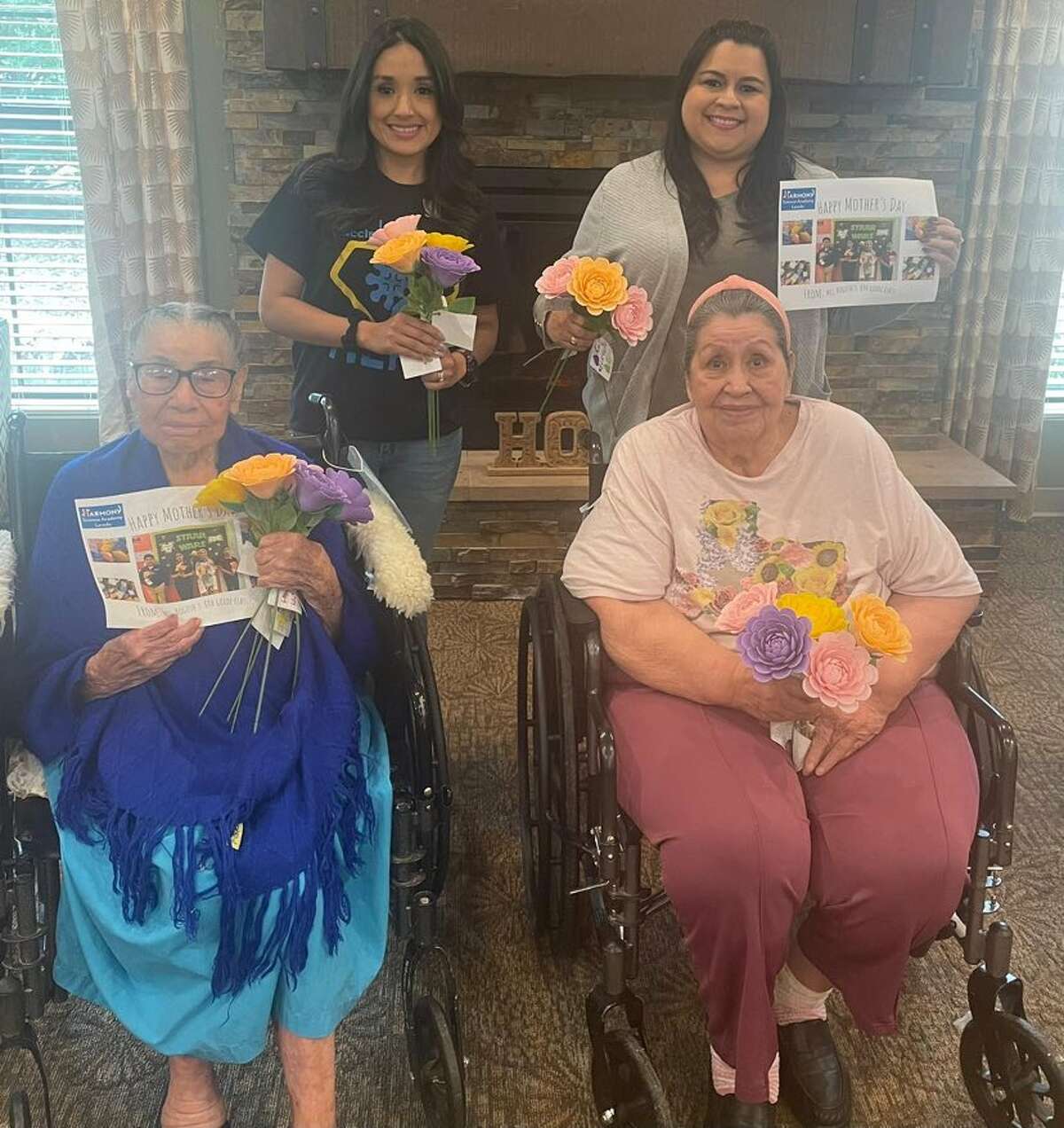 A group of sixth grade students from Harmony Science Academy crafted 3-D printed flowers as a gift for the mothers living at Las Alturas Nursing and Transitional Care to celebrate Mother's Day last week.