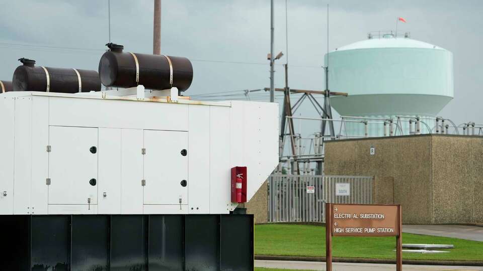 Generators are shown Southeast Water Purification Plant, 3100 Genoa Red Bluff Rd., Tuesday, May 9, 2023, in Houston.