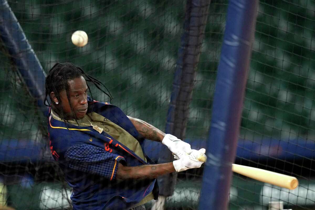 Celebs and athletes join Travis Scott for softball at Minute Maid
