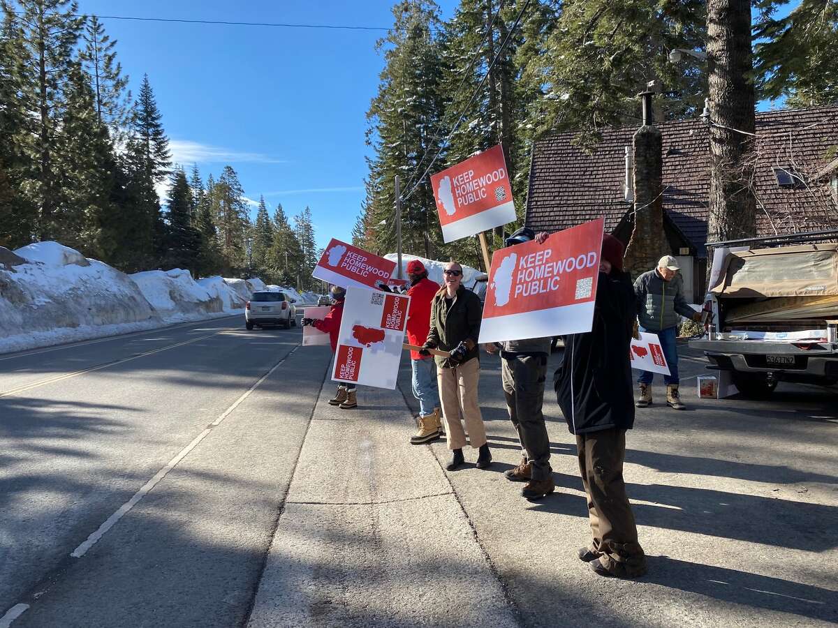 Keep Homewood Public supporters at a March 2023 rally in Lake Tahoe.