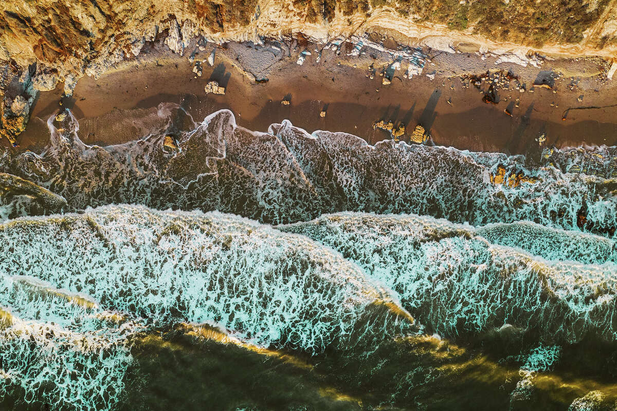 An aerial view of the Santa Barbara coastline.