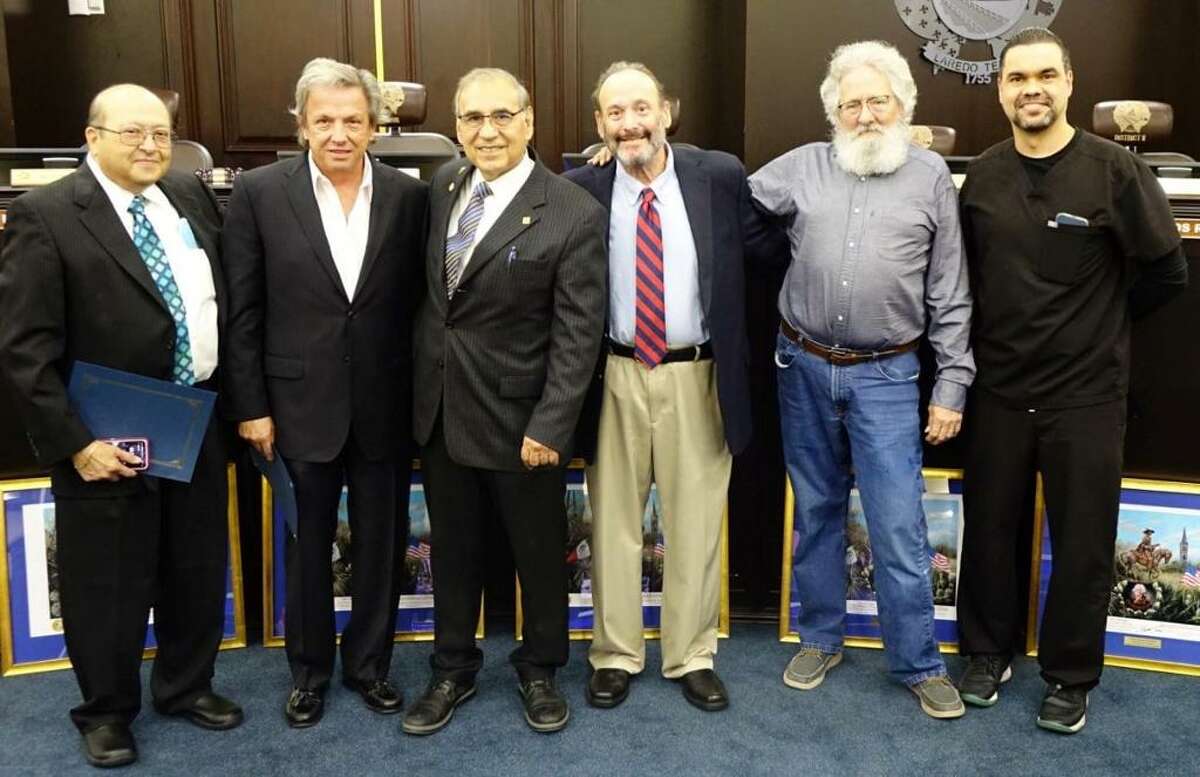 Dr. Milton Haber can be seen along City of Laredo Mayor Dr. Victor Trevino as part of a recognition ceremony hosted in Jan. 2023. 