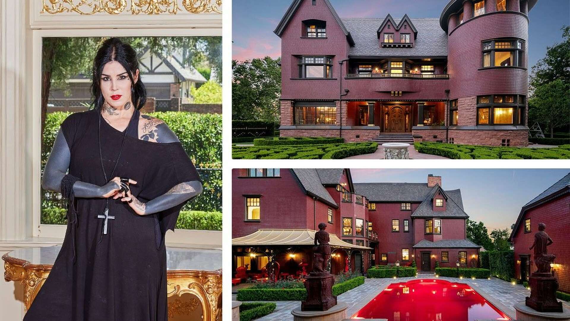 Blood-Red Pool?! Tattoo Artist Kat Von D Has Sold Her Goth Los Angeles  Mansion for $7.75M