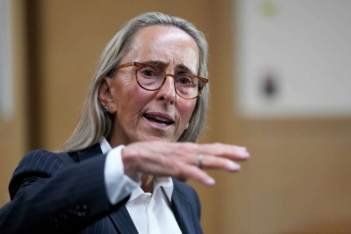 Defense attorney Paula Canny, representing Nima Momeni, speaks with reporters at the Hall of Justice in San Francisco, Thursday, May 18, 2023. Momeni has been charged with murder in the death of Bob Lee.