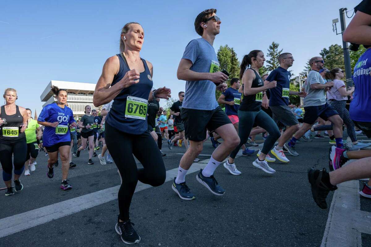 Runners head up Madison Avenue during the 2023 CDPHP Workforce Team Challenge, the largest running event in the Capital Region, on Thursday, May 18, 2023, in Albany NY.