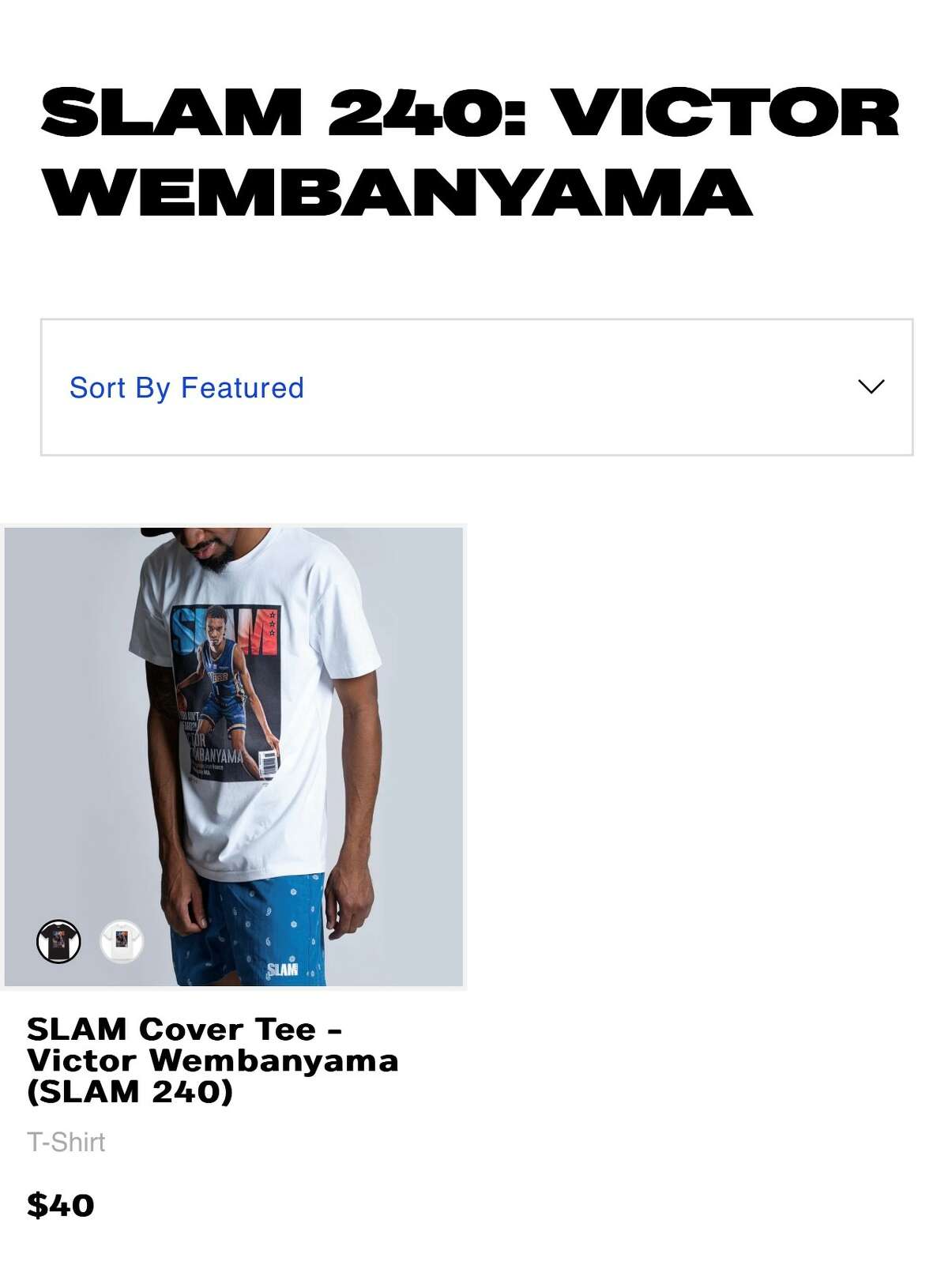 Stakes Mfg Slam Cover Tee - Victor Wembanyama (SLAM 240) Black / L