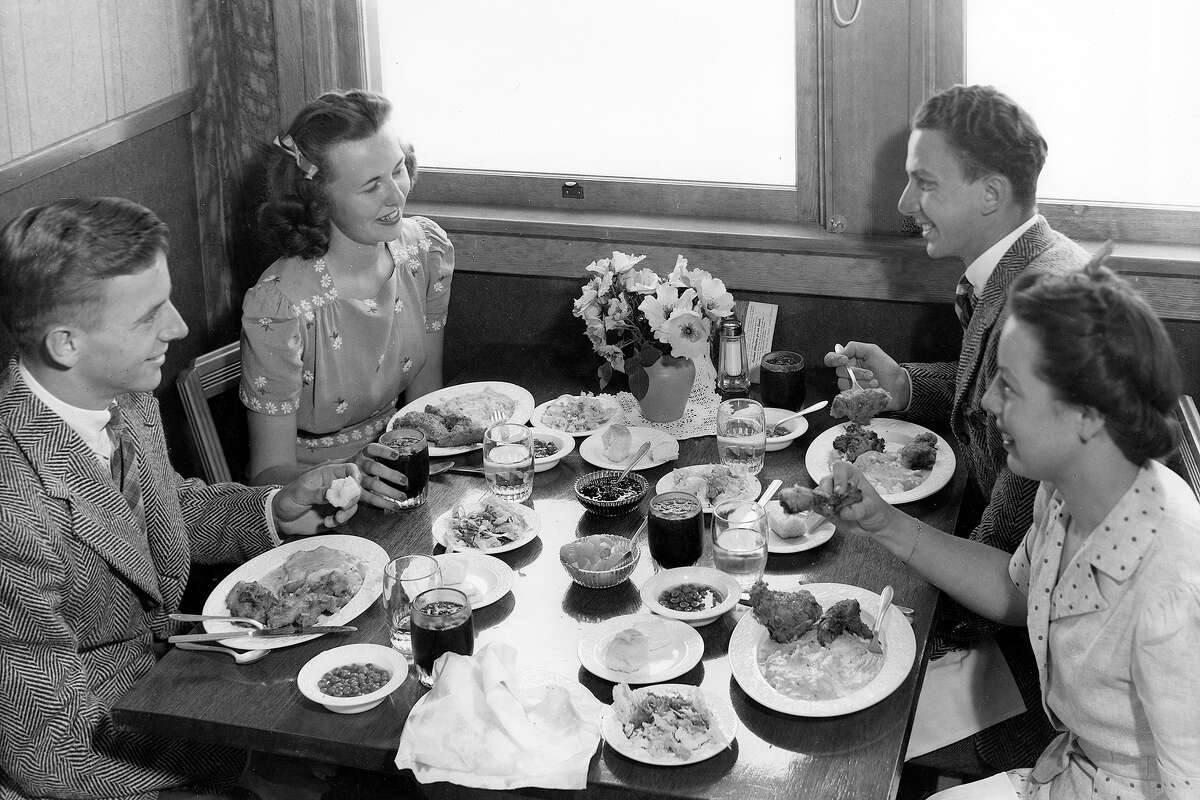 Diners at the restaurant in the 1940s.